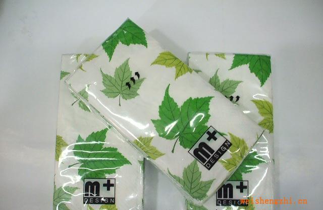 彩色紙巾，個性圖案紙巾，印花紙巾（綠色樹葉）