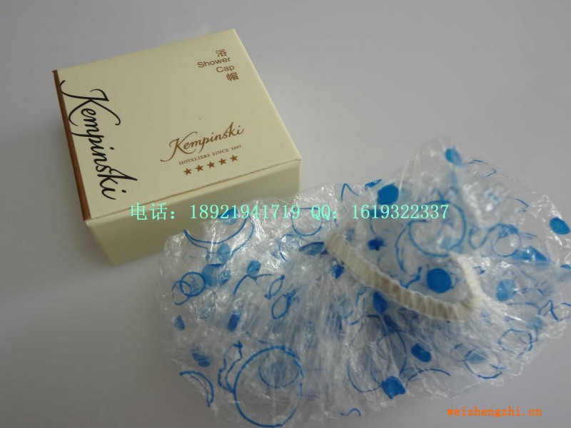 高檔加厚印花浴帽，卡盒包裝