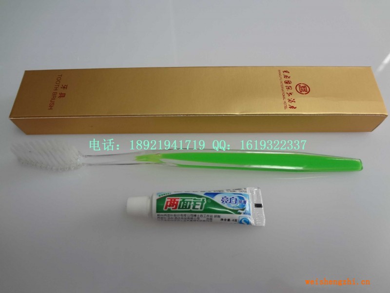 雙色舌頭牙刷，3g兩面針牙膏